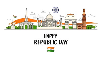 Happy republic day india celebration illustration