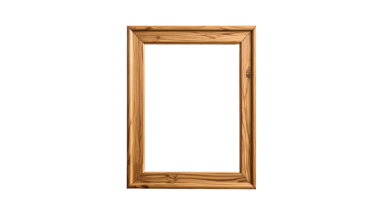 A rectangular, wooden frame, with a simple design, set against a dark background
