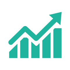 Bar Chart Icon with Rising Arrow