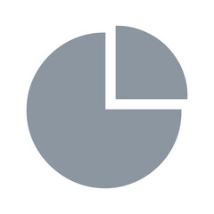 Grey Pie Chart Vector Illustration