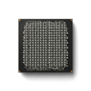 Isolated Computer Processor Chip Ball Grid Array Photorealistic