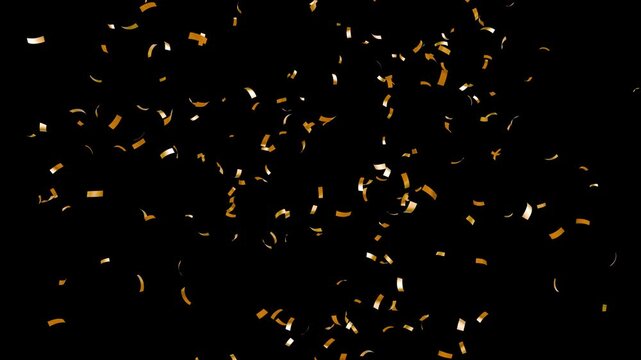 gold confetti explosion with transparent background. Confetti Particles failing metallic glitter foil confetti multicolor in black background. Gold Confetti Particles Pack on Green Background
