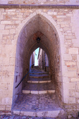 A narrow street in Fossalto, a small town in Molise, Italy.