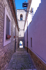 A narrow street in Fossalto, a small town in Molise, Italy.