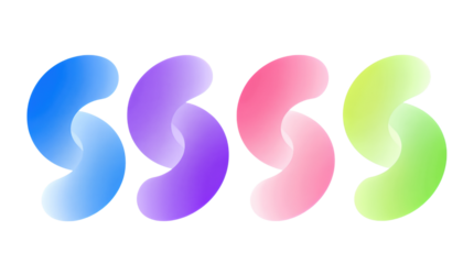 Colorful curved quotation marks in gradient design