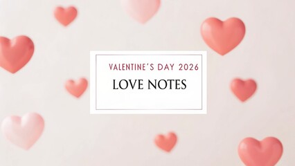 Valentine&rsquo;s Day 2026 Valentine's Day theme featuring hearts and love notes for a romantic occasion.