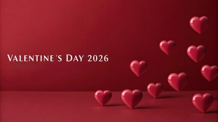 Valentine&rsquo;s Day 2026 Red hearts symbolizing love, celebrating Valentine's Day 2026.