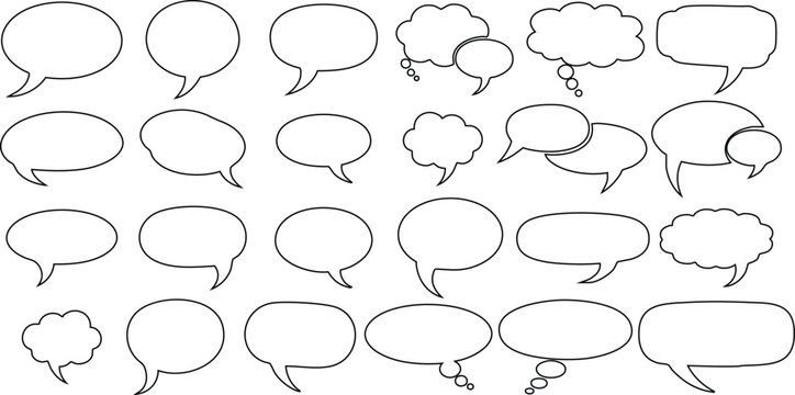 speech bubbles set for comics or conversations