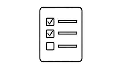 Simple Checklist Icon with Checkmarks.