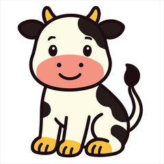 funny cow cartoon vector
