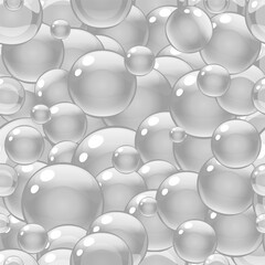 Air soap foam white bubble seamless pattern