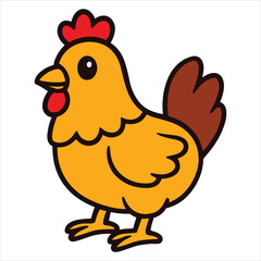 chicken vector colourful