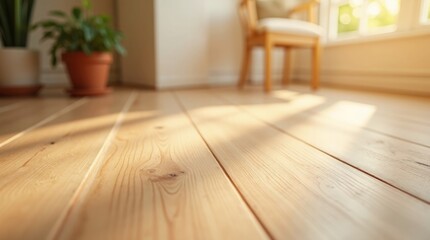 Warm wooden floor sunlight dappled shadows indoor