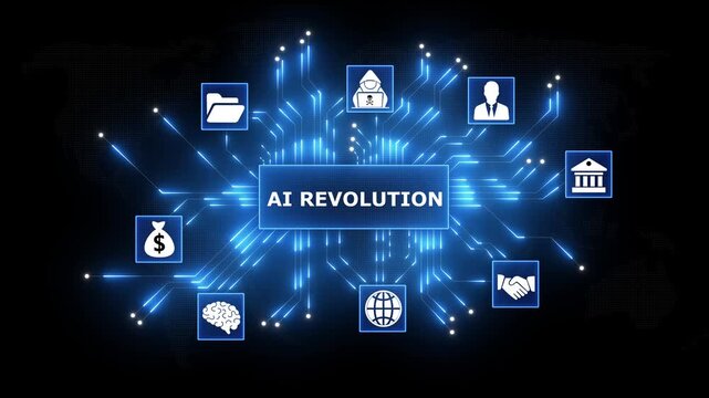 A I revolution global network technology innovation business finance security collaboration innovation data analytics future digital transformation