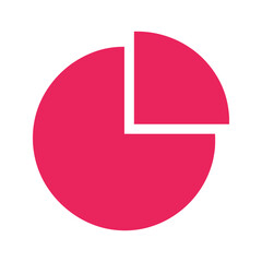 Pink Pie Chart Vector Icon
