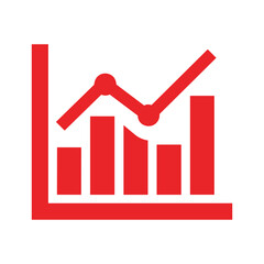 Red Graph Icon Vector Illustration