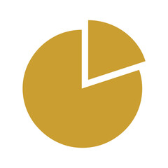 Yellow Pie Chart Vector Illustration