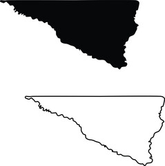 Map of nicollet county minnesota usa silhouette flat and outline design