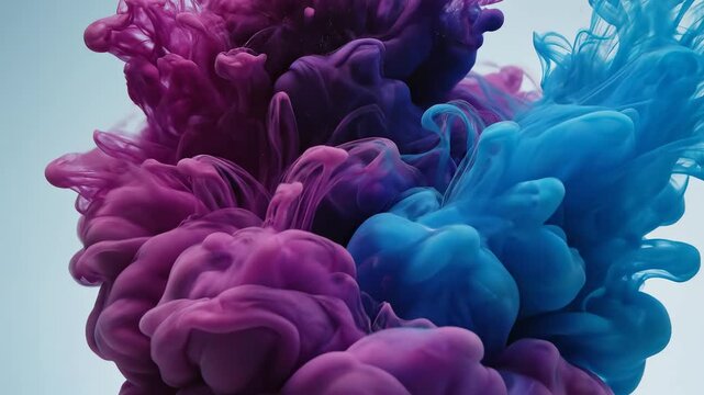 Colorful ink clouds in liquid