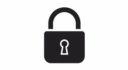 Simple black padlock icon on white background