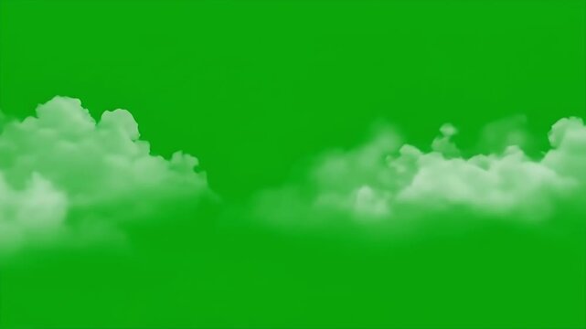 4k Moving clouds motion graphic effects on green screen background. Cloud green screen stock video, cloud zoom shoot Transition green screen video. flying clouds green screen, Moving white clouds
