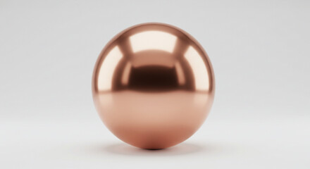Shiny copper sphere on plain background