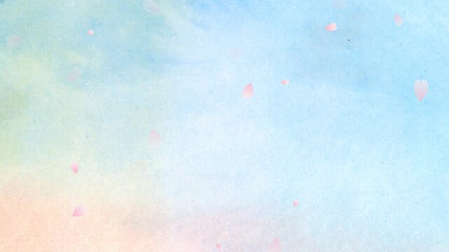 桜の花びらが散る動画　水彩背景