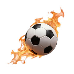 Fototapeta premium Flaming soccer ball with dynamic fire trails