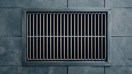 Aerial View of an Empty Charcoal Barbecue Grill with Metal Grates on a Dark Surface Perfect for Outdoor Cooking Gatherings