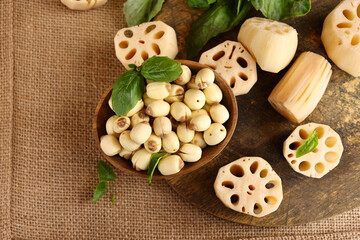 lotus root and seeds, a traditional Asian food
