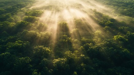 morning mist in the forest