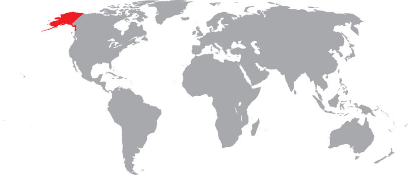 Alaska Highlighted on World Map Vector Design