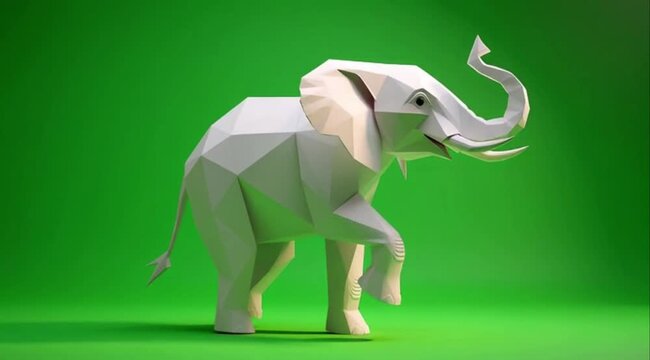 3d elephant with green screen