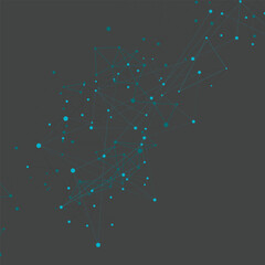 Abstract Digital Circles Connect. Futuristic Circular Wave. Big Data Visualization. Vector Illustration