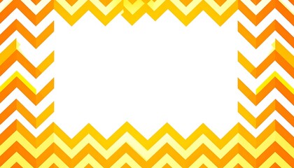 Bright yellow, orange, and white chevron pattern frame with empty white center