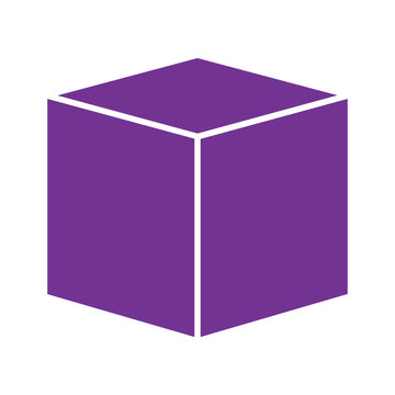 Purple Cube Vector Illustration