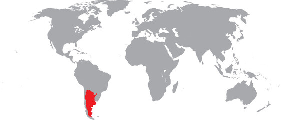 Naklejka premium Argentina Highlighted on World Map Vector Design