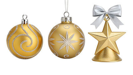 golden christmas balls