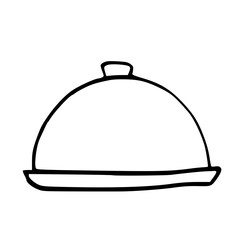 Obraz premium restaurant cloche icon