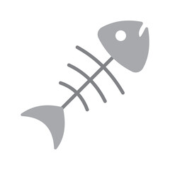 Fish Skeleton Isolated on White Background