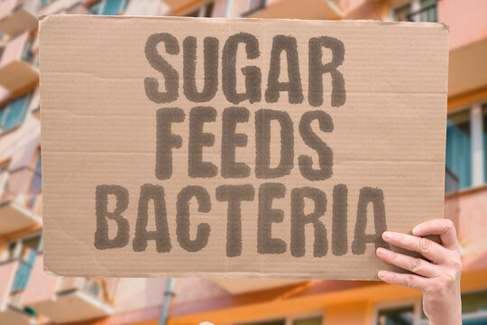 "Sugar Feeds Bacteria" Sweet foods fuel cavity-causing microbes. SWEET. FOODS. FUEL. CAVITY. BACTERIA.
