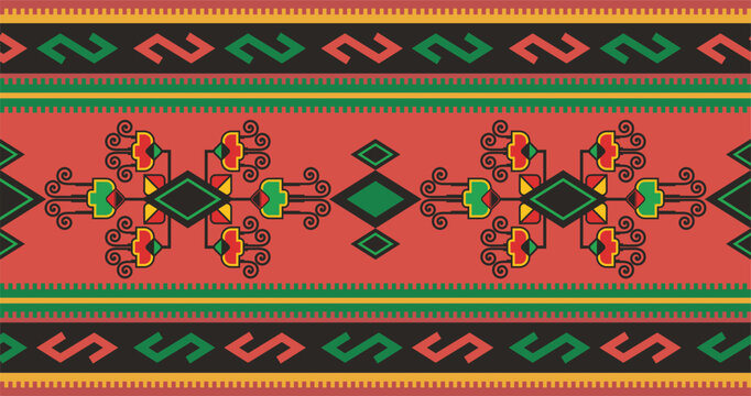 Slavic ornamental seamless frieze vector series. Authentic Eastern European traditional decorative patterns of folk costumes, damasks, carpets. Balkan folklore embroidery motifs.