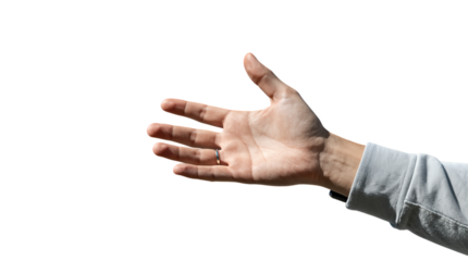 Man's Hand Reaching Out in Greeting Gesture