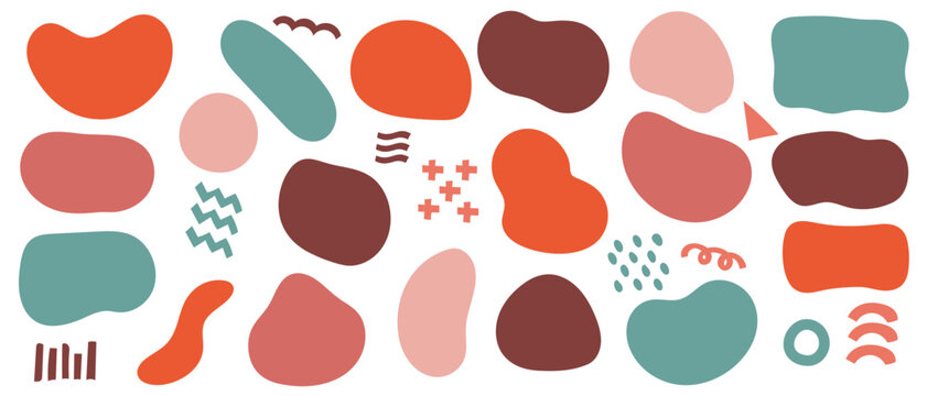 北欧カラーの抽象的なフレーム・あしらいセット