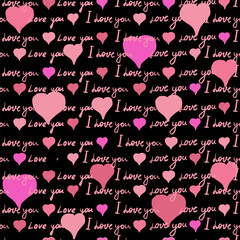 Valentines day background, romantic seamless pattern