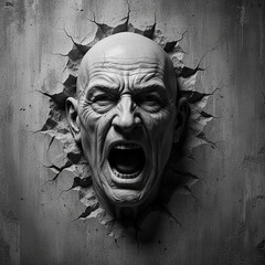 old man with mental suffering, conceptual