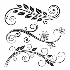 Fototapeta premium black and white floral ornament