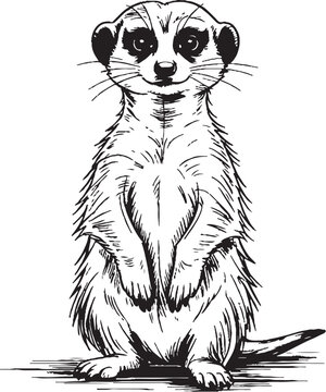 vector illustration of a meerkat