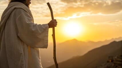 silhouette of a man in mountains