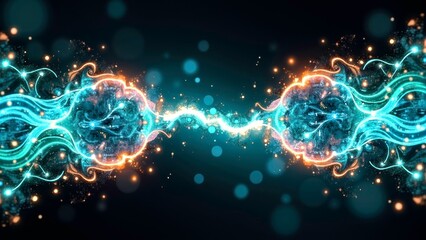 Light effect dual ball technology art scene illustration